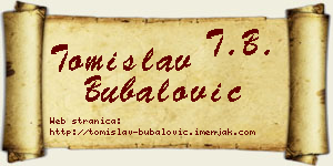 Tomislav Bubalović vizit kartica